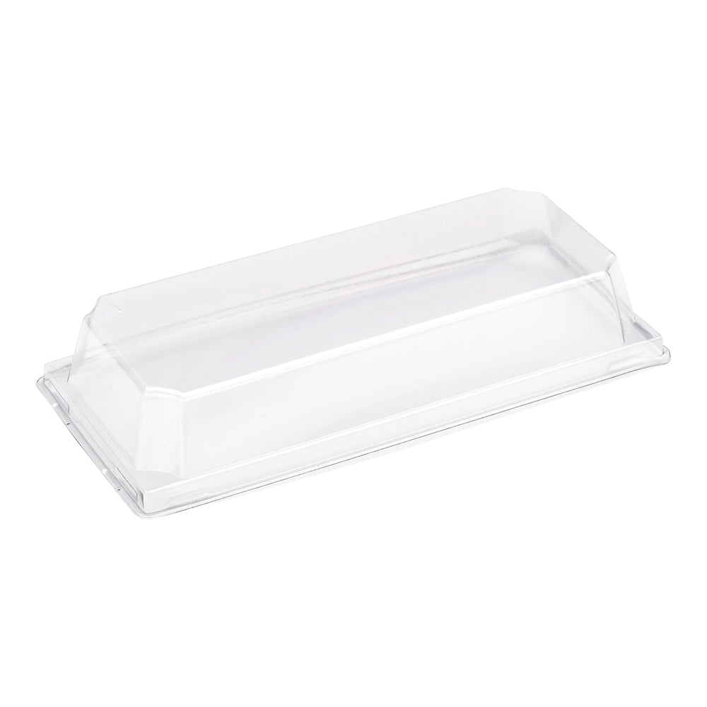 Matsuri Vision Clear Plastic Lid - Fits Large Sushi Container - 7 1/2" x 3 1/4" x 1 1/2" - 100 count box
