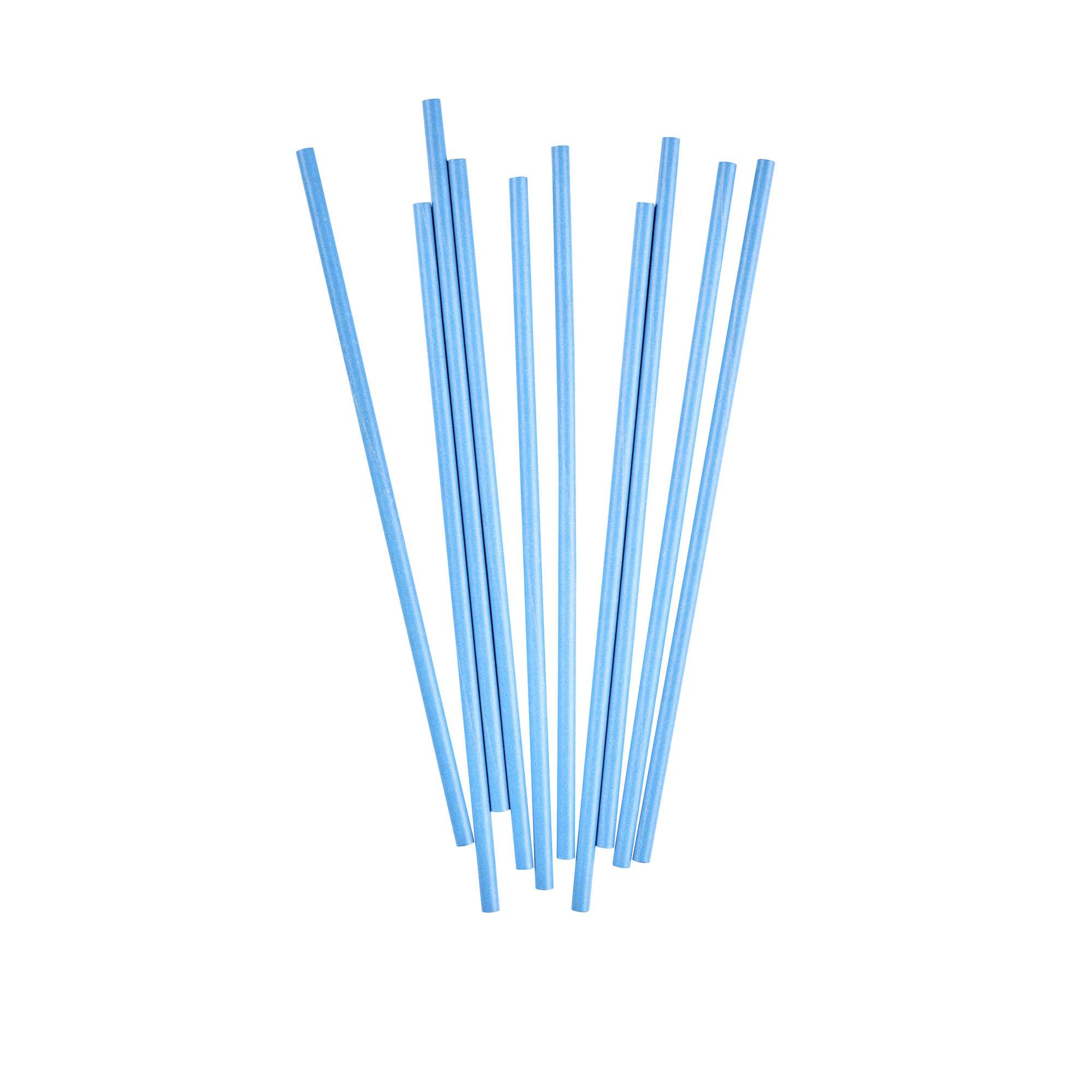 Restpresso Sky Blue Paper Cake Pop and Lollipop Stick - Biodegradable - 6" x 5/32" - 25 count box