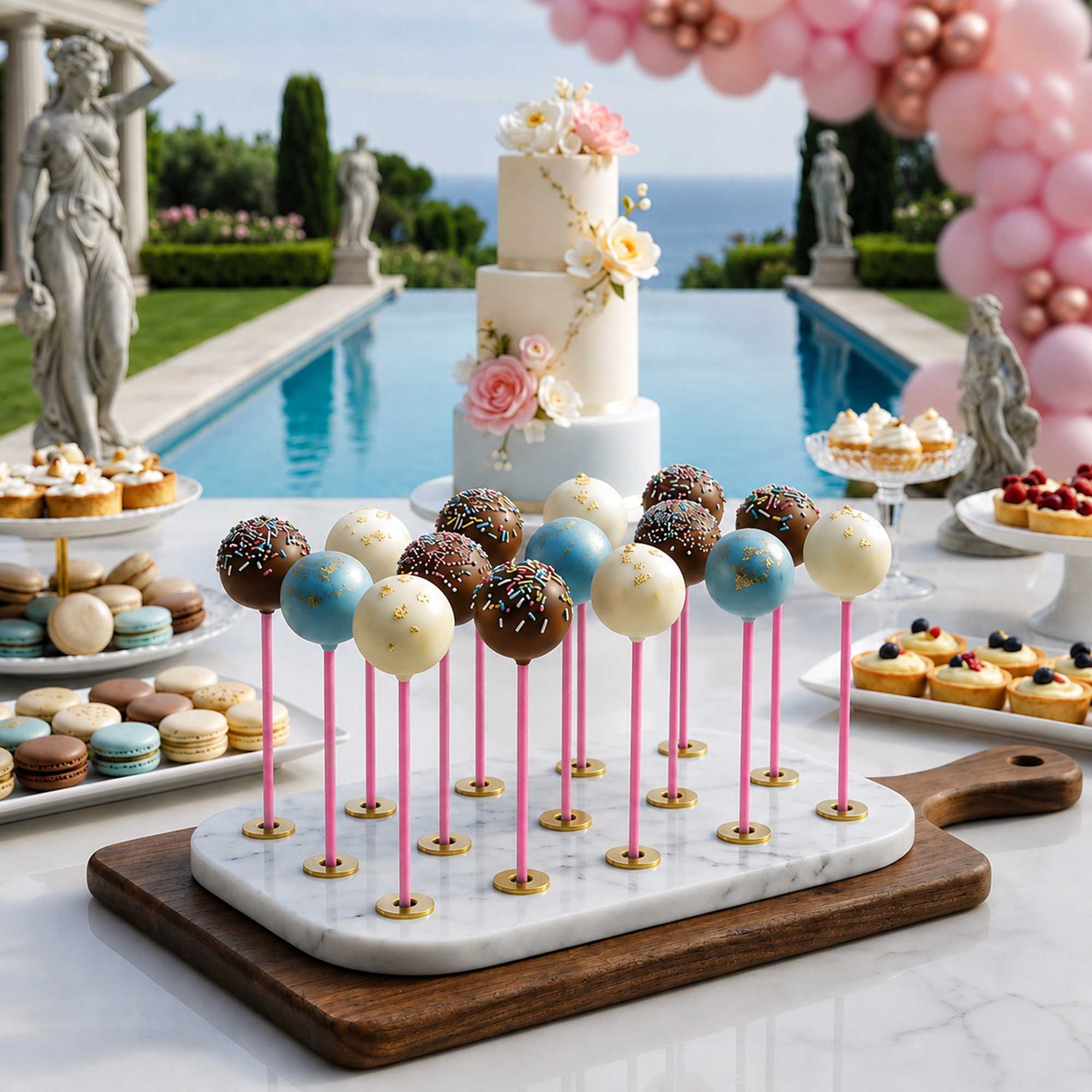 Pastry Tek Pink Paper Cake Pop and Lollipop Stick - Biodegradable - 6" x 5/32" - 25 count box