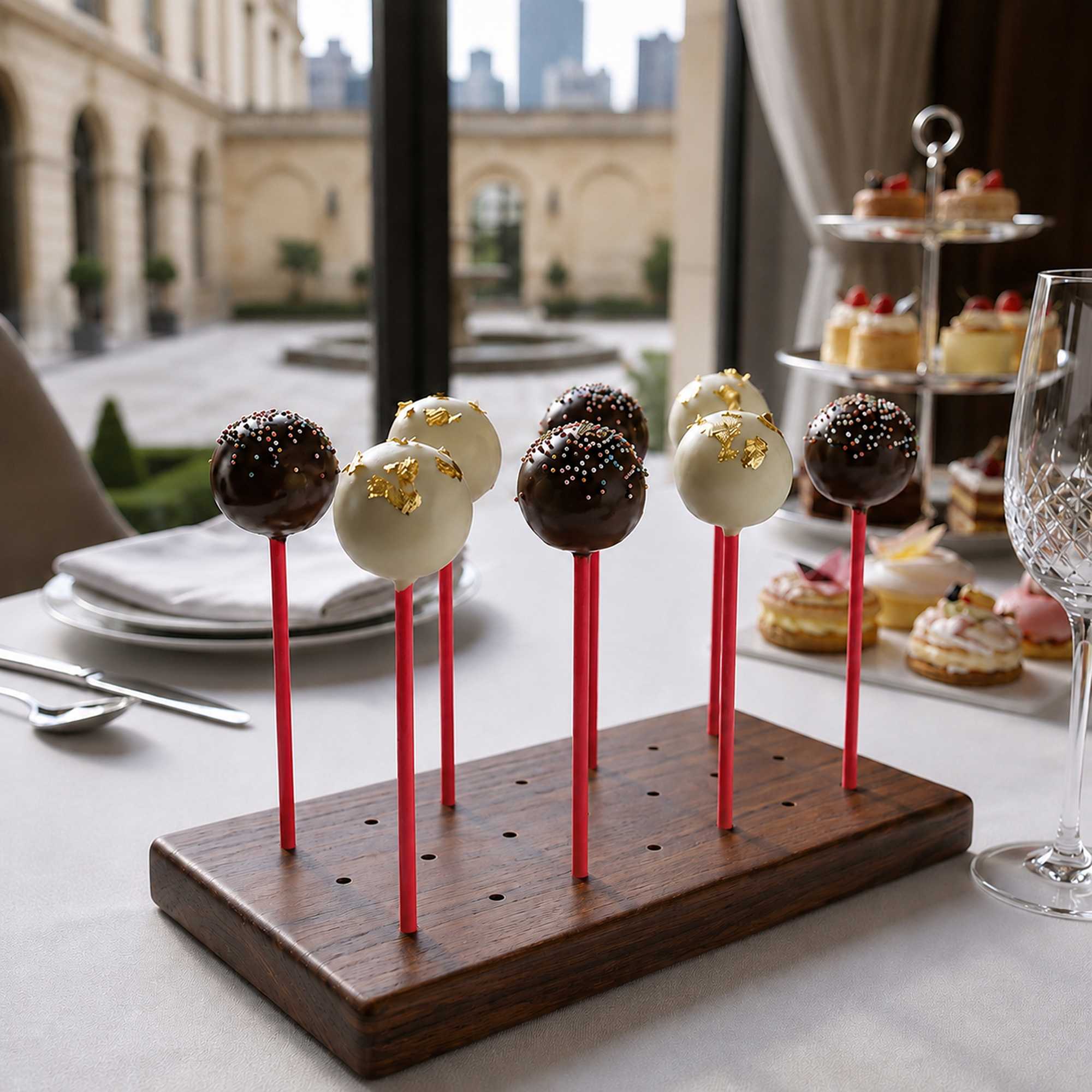 Pastry Tek Red Paper Cake Pop and Lollipop Stick - Biodegradable - 6" x 5/32" - 25 count box