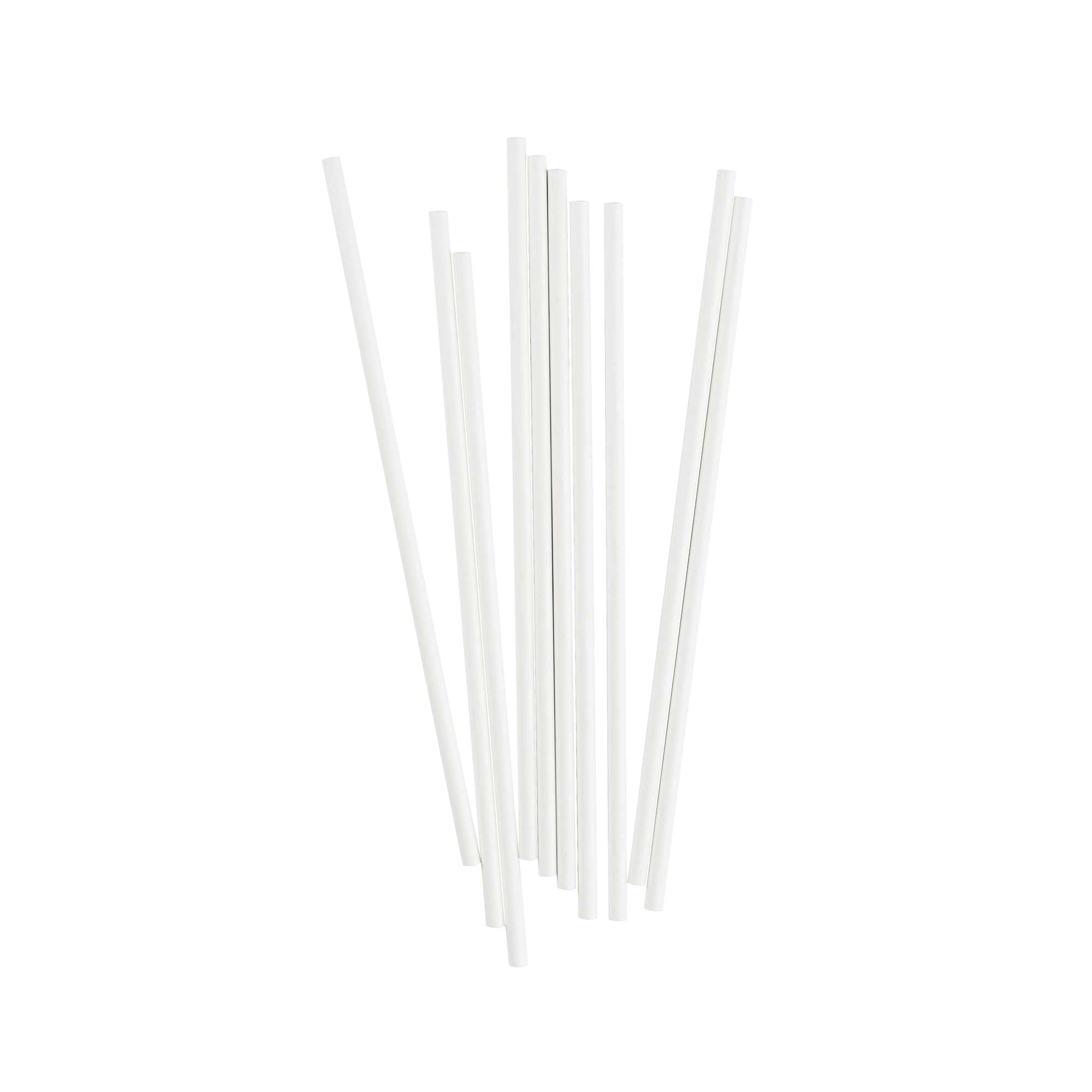 Restpresso White Paper Coffee Stirrer and Lollipop Stick - Biodegradable - 6" x 5/32" - 100 count box