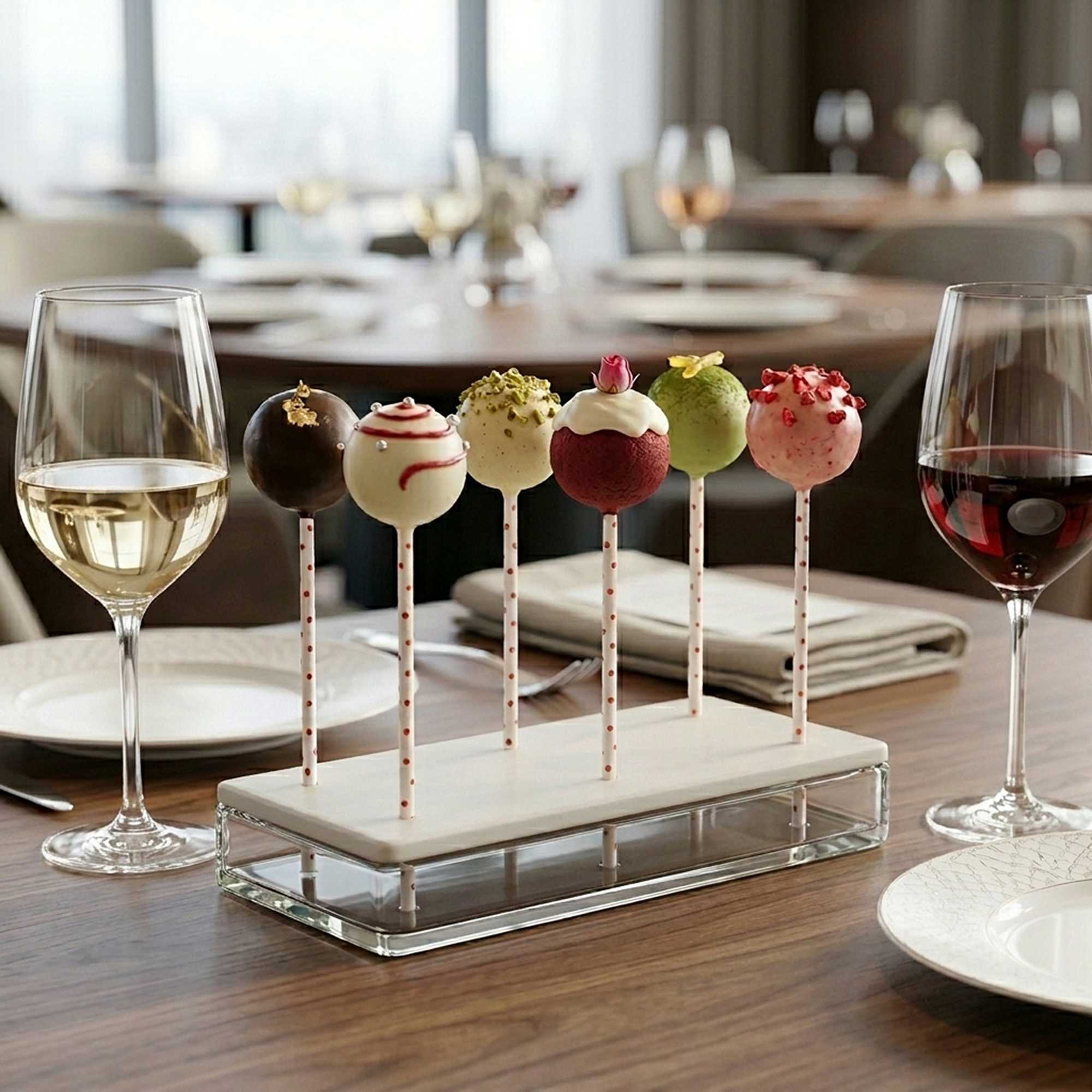 Pastry Tek Red Paper Cake Pop and Lollipop Stick - Polka Dots, Biodegradable - 6" x 5/32" - 5000 count box