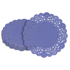 Pastry Tek Round Purple Paper Doilies - Lace - 6