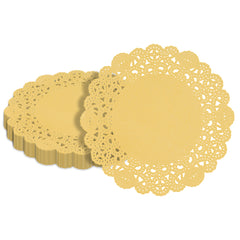 Pastry Tek Round Orange Paper Doilies - Lace - 6