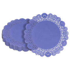 Pastry Tek Round Purple Paper Doilies - Lace - 12