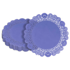 Pastry Tek Round Purple Paper Doilies - Lace - 12