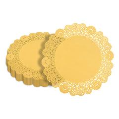 Pastry Tek Round Orange Paper Doilies - Lace - 12