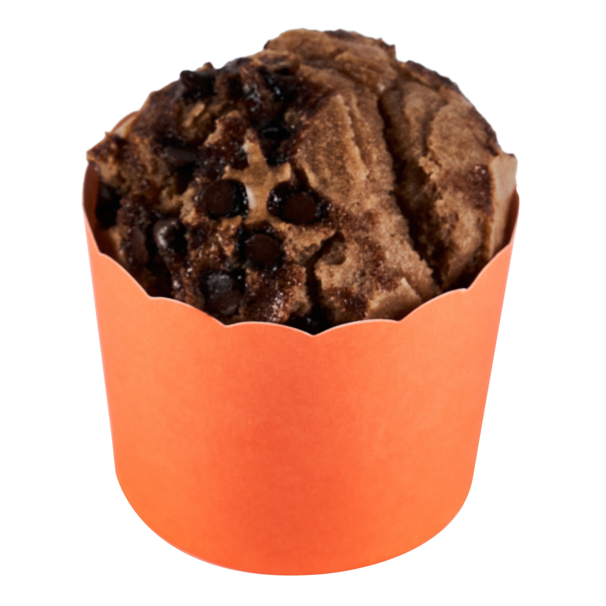 Panificio 6 oz Round Tangerine Paper Classic Baking Cup - Scalloped - 2 3/4" x 2 3/4" x 2 1/4" - 200 count box