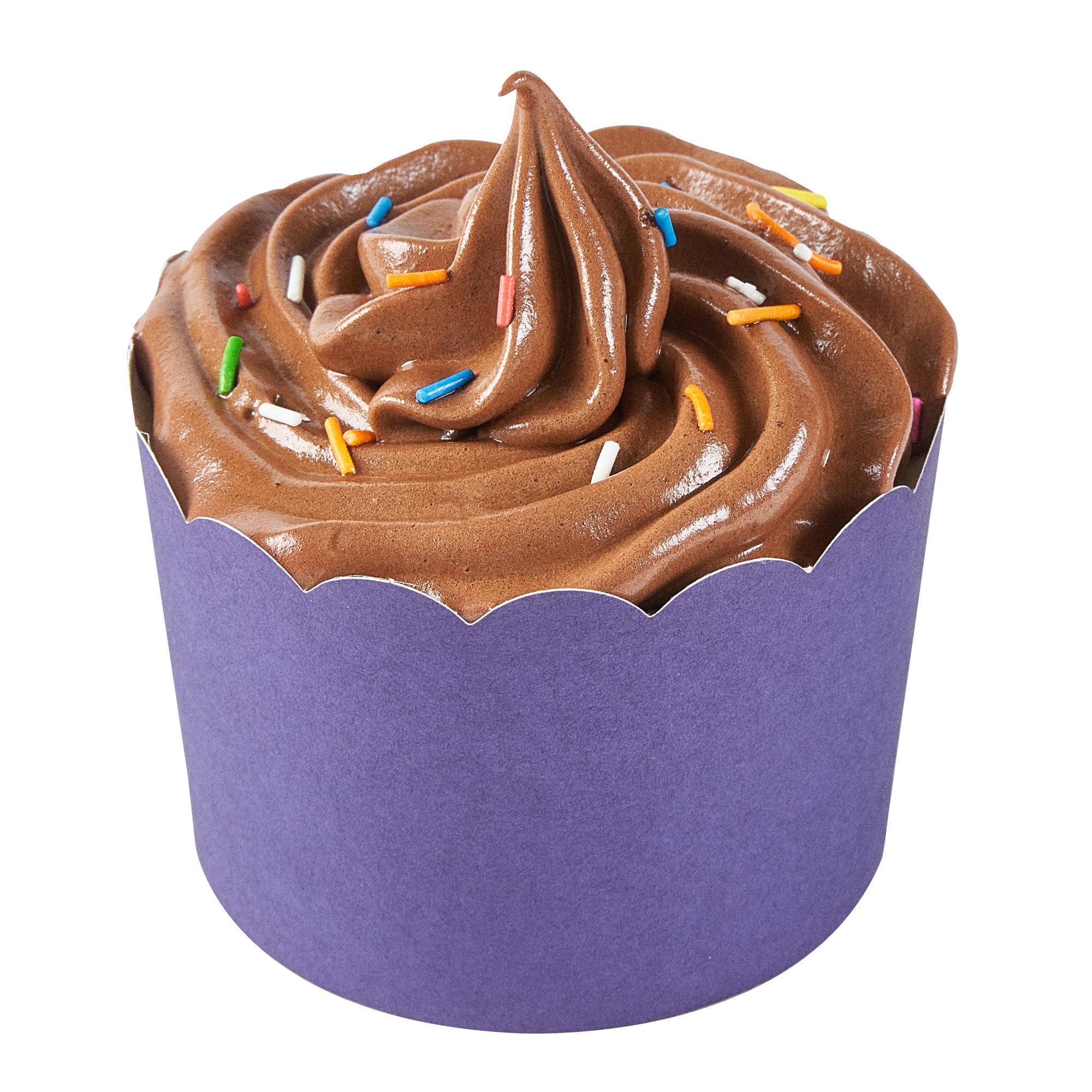Panificio 10 oz Round Purple Paper Jumbo Baking Cup - Scalloped - 3 1/2" x 3 1/2" x 2 1/2" - 200 count box
