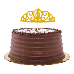 Top Cake Gold Paper Tiara Cake Topper - Glitter - 8