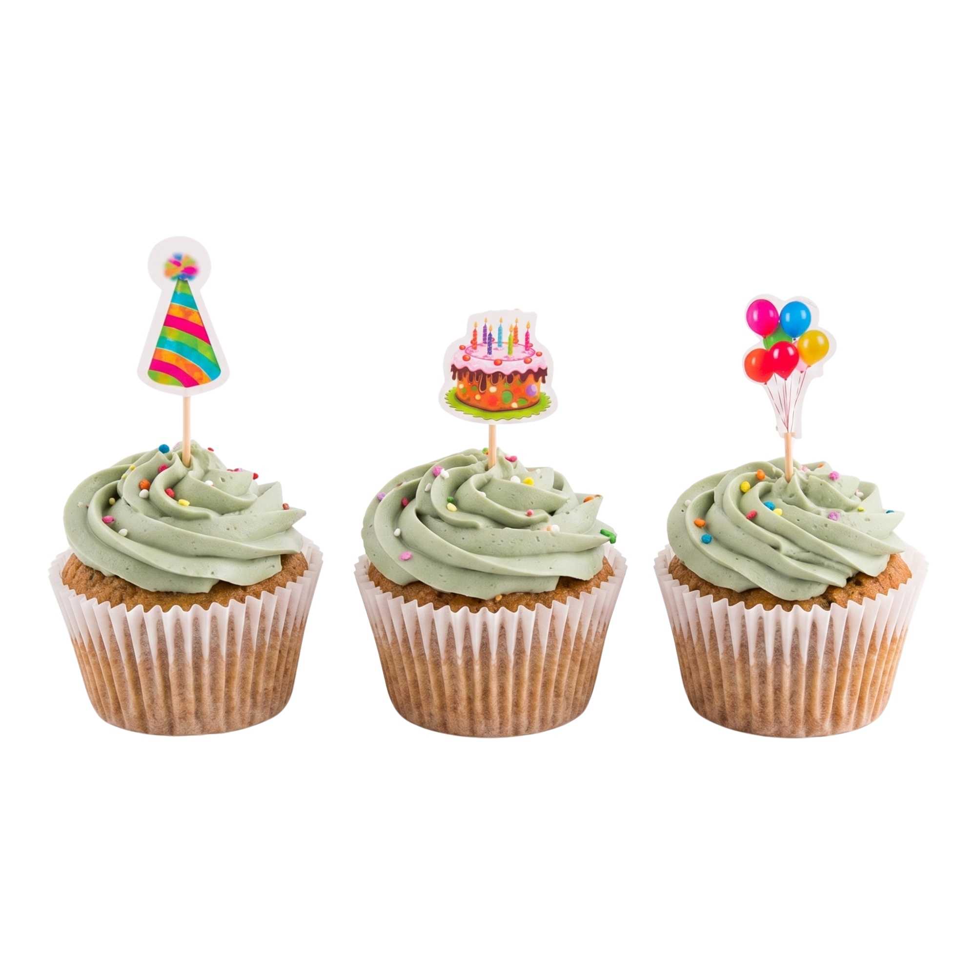 Top Cake Assorted Paper Birthday Cake Topper - 3 1/2" x 1 1/4" - 24 pieces