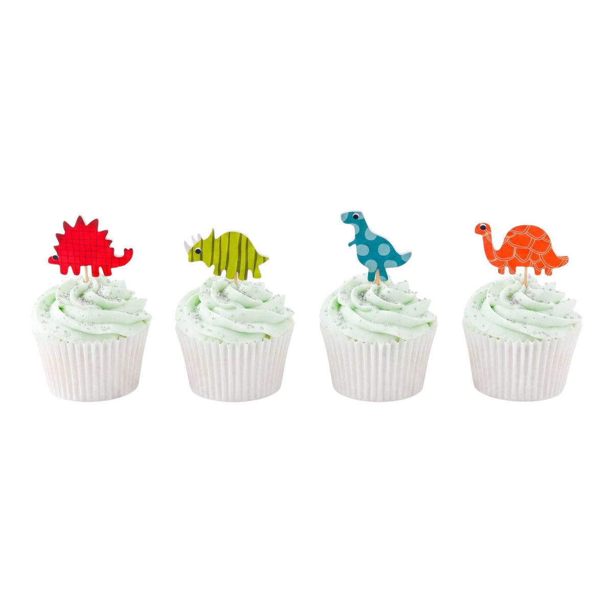 Top Cake Assorted Paper Dinosaur Cake Topper - 3 1/2" x 2" - 24 pieces