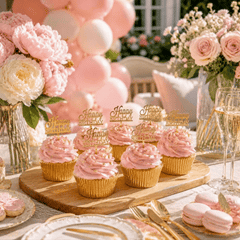 Top Cake Gold Acrylic Classic Happy Birthday Cake Topper - Mirrored - 3