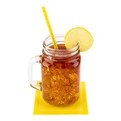 Luxenap Square Yellow Cotton Cocktail Napkin - Organic, Disposable - 4 1/2