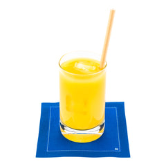 Luxenap Square Blue Cotton Cocktail Napkin - Organic, Disposable - 4 1/2