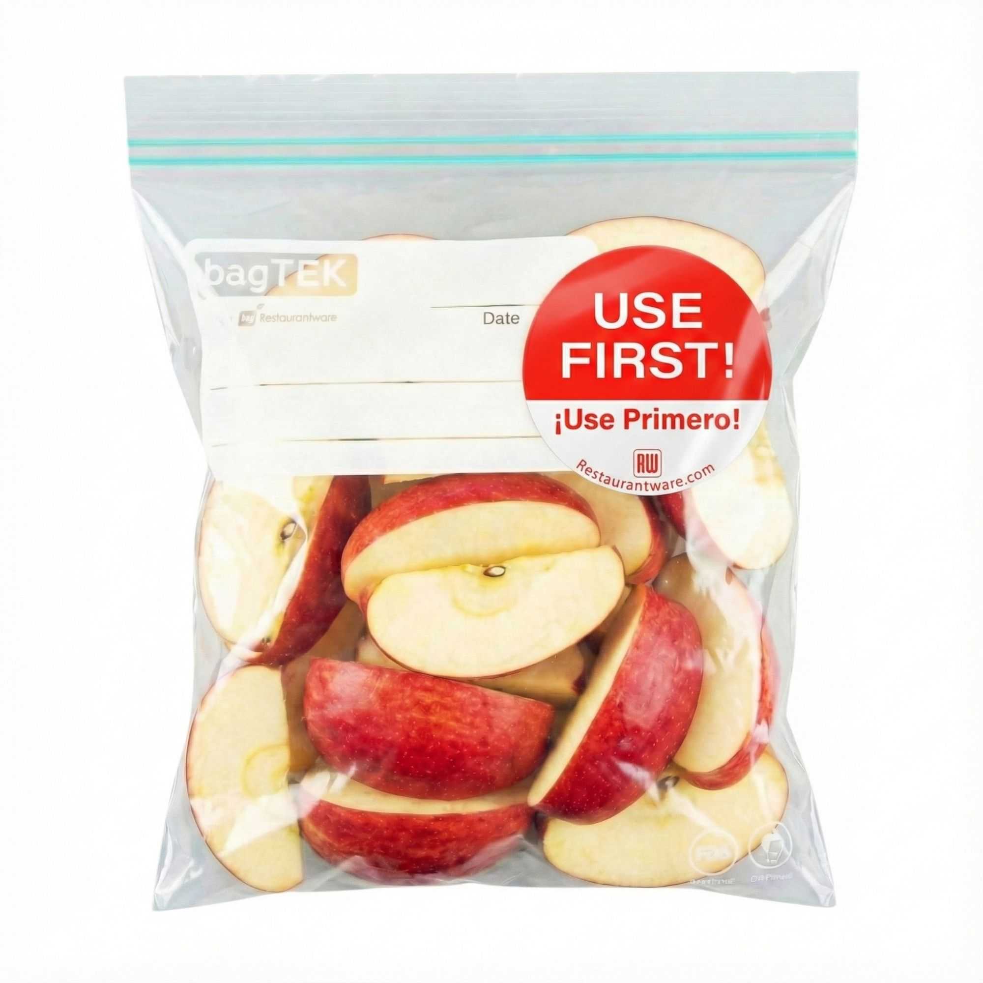 RW Smart Red Paper Use First Food Rotation Label - Removable, Bilingual - 2" x 2" - 25000 count roll