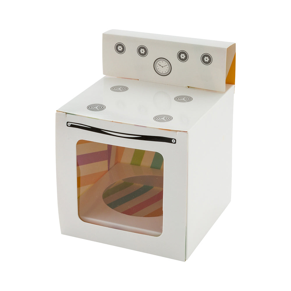 Pastry Tek Square White Paper Mini Oven Cupcake Window Box - Fits 1 - 3 1/2" x 3 1/2" x 3 1/2" - 100 count box