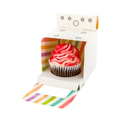 Pastry Tek Square White Paper Mini Oven Cupcake Window Box - Fits 1 - 3 1/2
