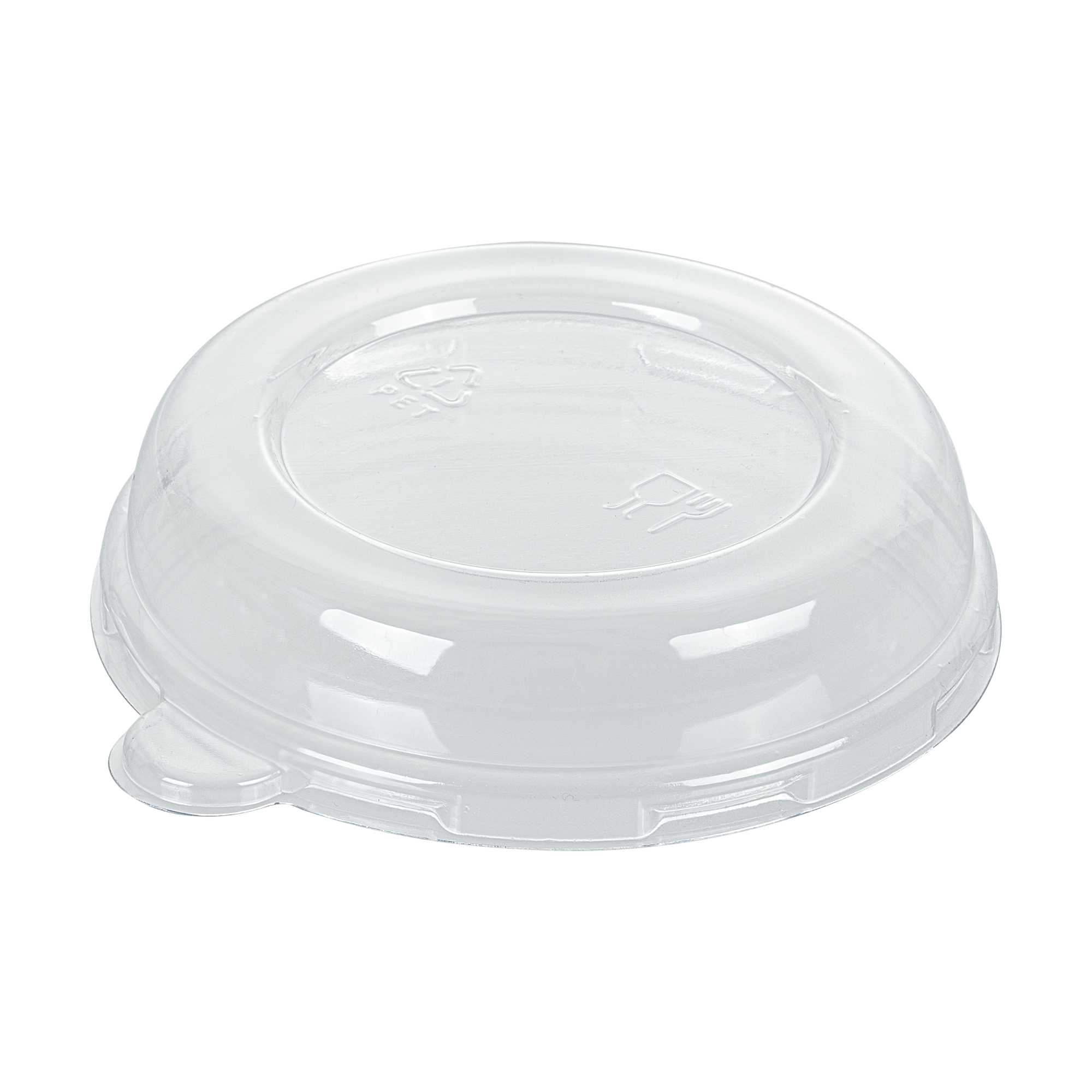 Pulp Tek Round Clear Plastic Dome Lid - Fits 8 oz Bagasse Salad Bowl - 600 count box