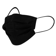 Clean Tek Professional Black Disposable Earloop Face Mask - 3-Layer Filtration - 7