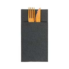 Luxenap Square Black Paper Napkin - Air Laid, Kangaroo - 15 3/4