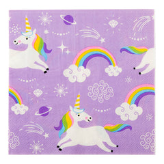 Napluxe Purple Paper Luncheon Napkin - Magical Unicorn - 13