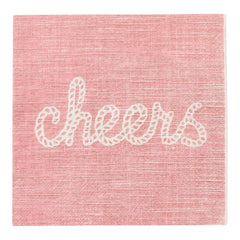 Pink Paper Luncheon Napkin - Cheers, Rope Script - 13