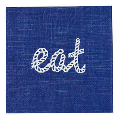 Luxenap Navy Paper Luncheon Napkin - Eat, Rope Script - 13