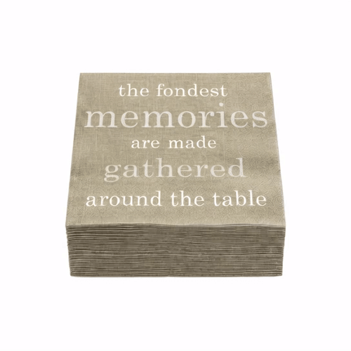 Luxenap Gray Paper Luncheon Napkin - Fondest Memories - 13" x 13" - 20 count box