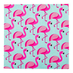 Luxenap Sky Blue Paper Luncheon Napkin - Florida Flamingo - 13