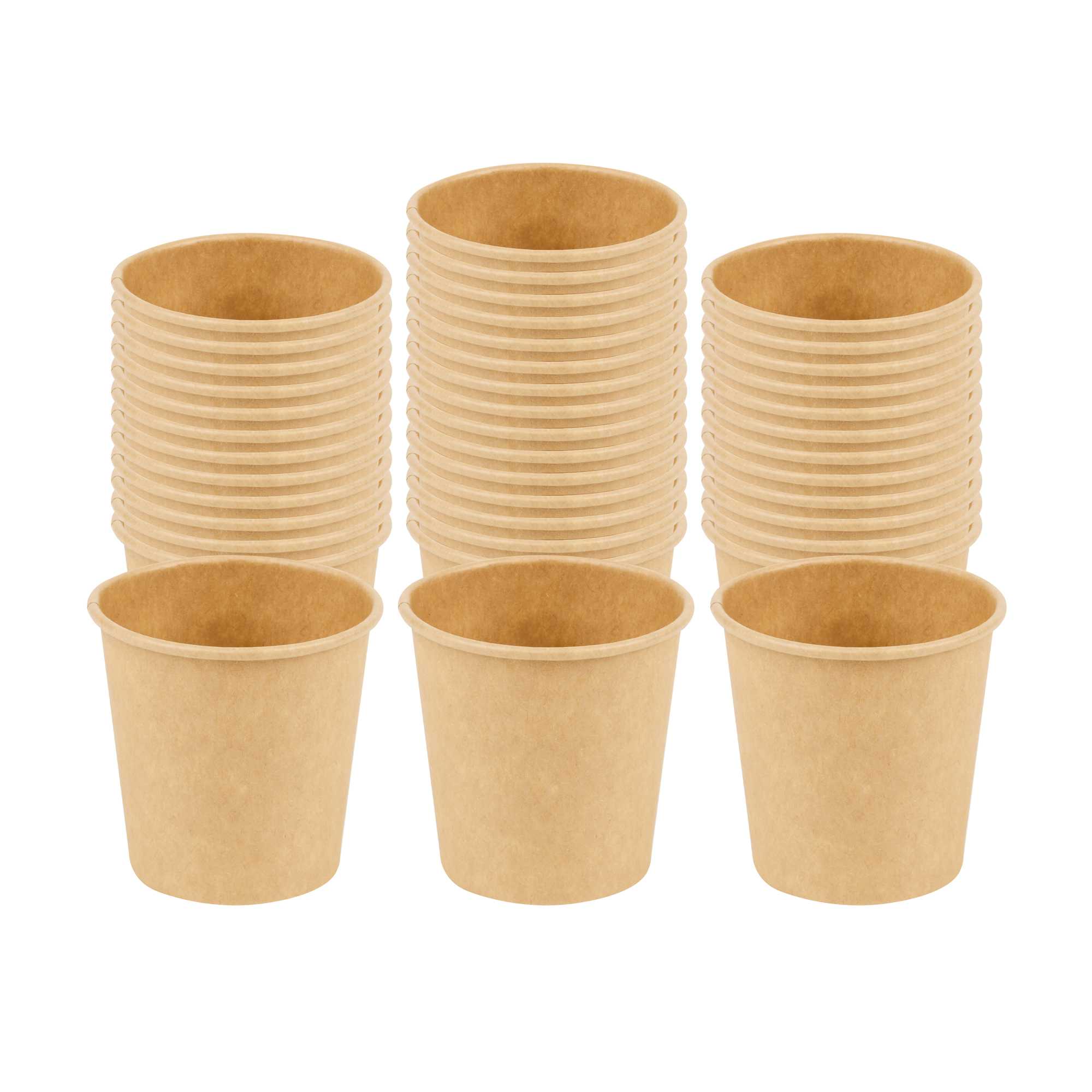 Chef 101 4 oz Natural Unbleached Paper Coffee Cup - Single Wall - 2 1/2" x 2 1/2" x 2 1/2" - 1000 count box