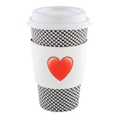 Restpresso White Paper Heart Emoji Coffee Cup Sleeve - Fits 12 / 16 / 20 oz Cups - 1000 count box