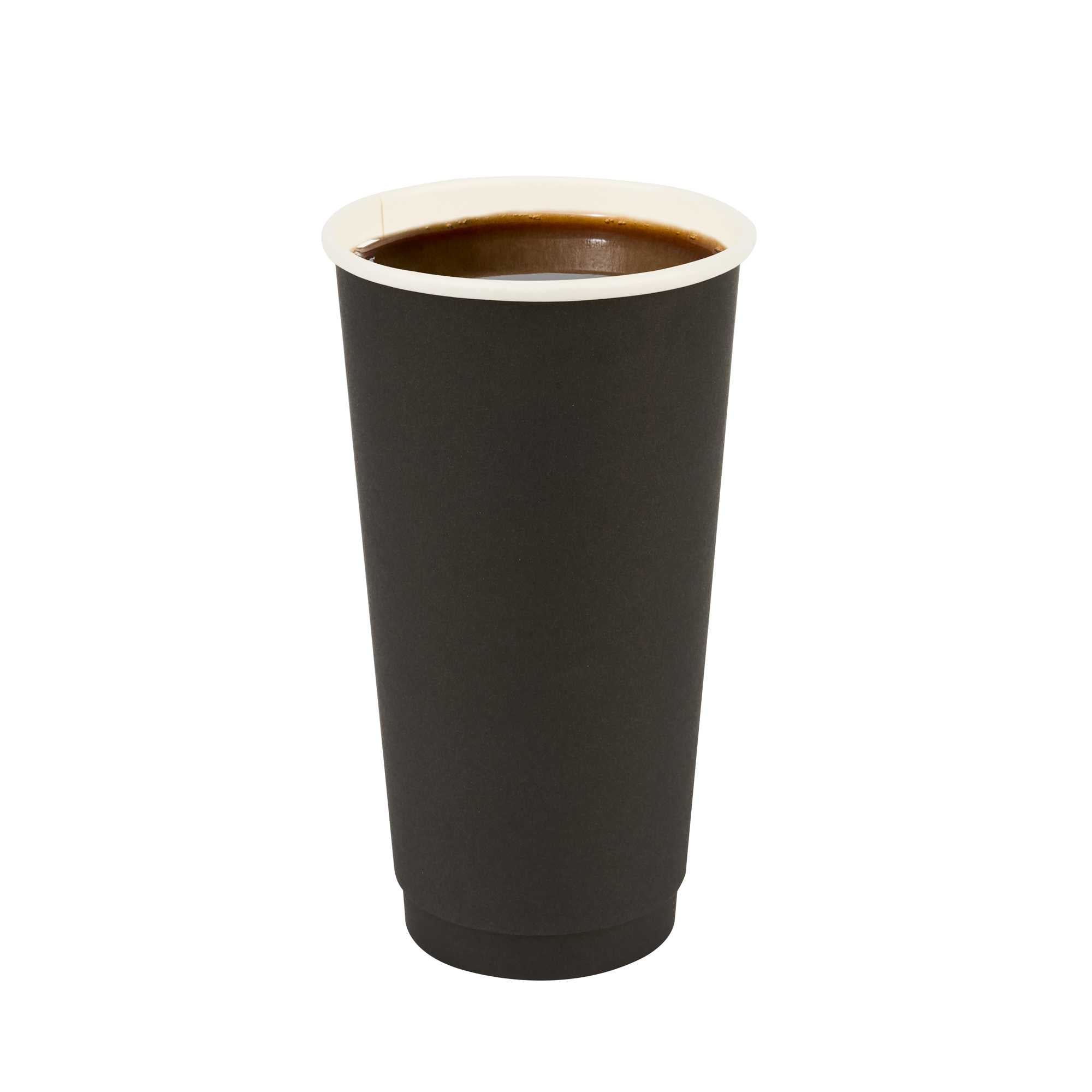 Restpresso 20 oz Black Paper Coffee Cup - Double Wall - 3 1/2" x 3 1/2" x 6 1/4" - 250 count box
