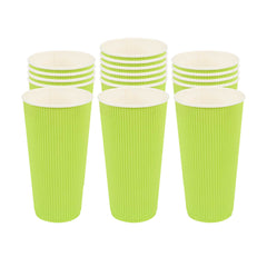 Restpresso 20 oz Eco Green Paper Coffee Cup - Ripple Wall - 3 1/2