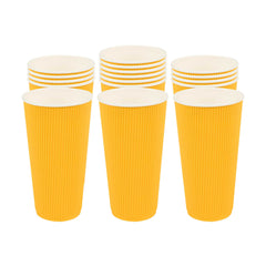 20 oz Yellow Paper Coffee Cup - Ripple Wall - 3 1/2