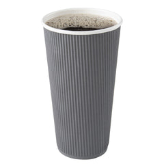 20 oz Gray Paper Coffee Cup - Ripple Wall - 3 1/2