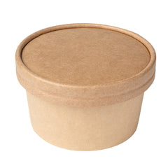 Coppetta Round Kraft Paper To Go Cup Lid - Fits 8 oz - 3 3/4