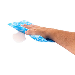 RW Clean Blue 100% Viscose All-Purpose Wipe Roll - Biodegradable - 11
