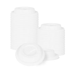Restpresso White Sugarcane / Bagasse Coffee Cup Lid - Fits 8, 12, 16 and 20 oz, Compostable - 100 count box