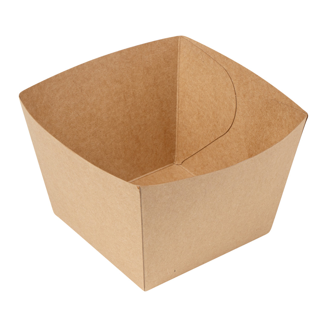 Bio Tek Square Kraft Paper Snack Box - 3 1/2