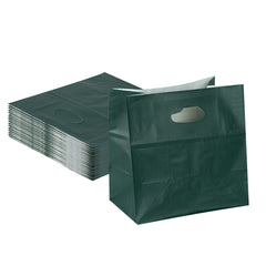 Bag Tek Rectangle Forest Green Paper Take Out Bag - with Handles - 11