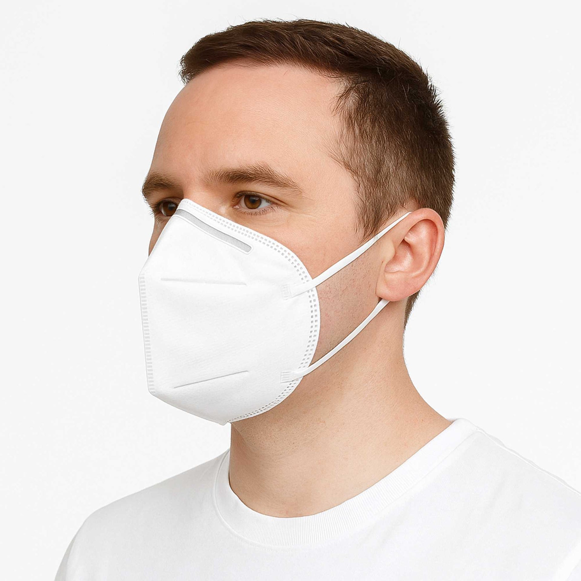 Clean Tek Professional White KN95 Respirator Face Mask - 5-Layer Filtration, Adjustable Nose Clip - 6" x 4 1/4" - 1000 count box