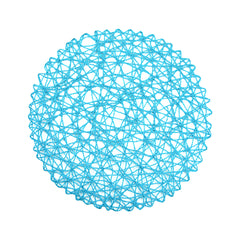 Spinweave Round Cerulean Blue Paper Handmade Placemat - Semi-Disposable - 15