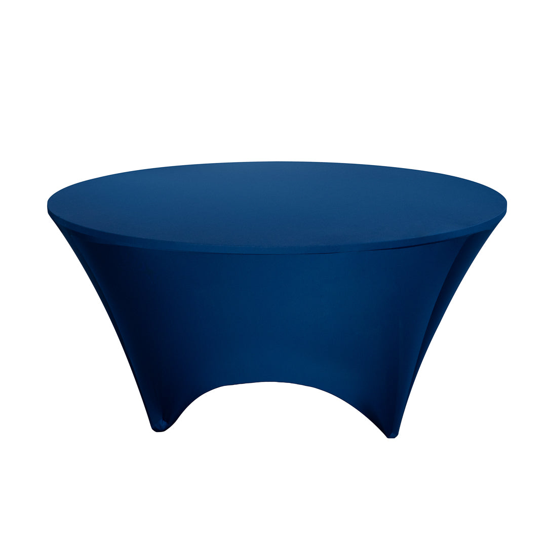 Table Tek Round Blue Spandex Table Cover - Contour Cut - 72" - 1 count box