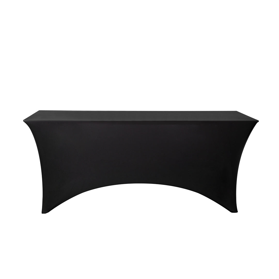 Table Tek Rectangle Black Spandex Table Cover - Contour Cut - 72" x 30" - 1 count box