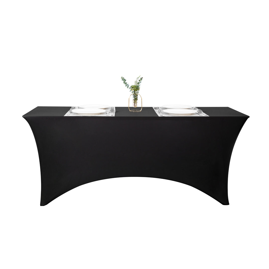 Table Tek Rectangle Black Spandex Table Cover - Contour Cut - 72" x 30" - 1 count box
