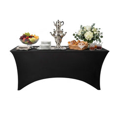 Table Tek Rectangle Black Spandex Table Cover - Contour Cut - 72