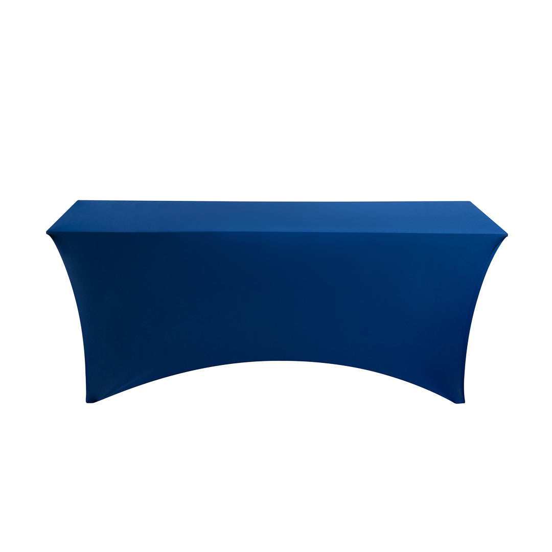 Table Tek Rectangle Blue Spandex Table Cover - Contour Cut - 72" x 30" - 1 count box