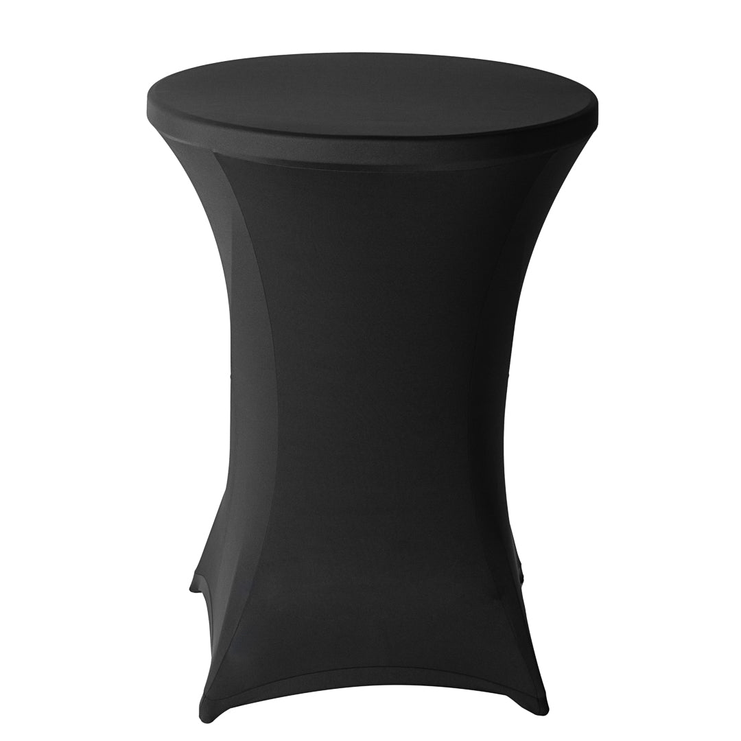 Table Tek Round Black Spandex Table Cover - Bar Height - 36" - 1 count box