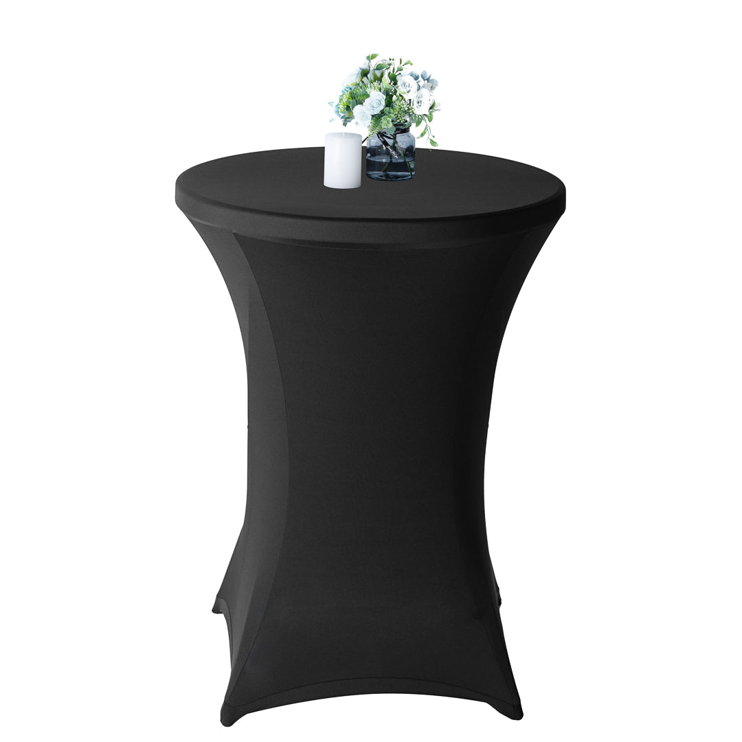 Table Tek Round Black Spandex Table Cover - Bar Height - 36" - 1 count box
